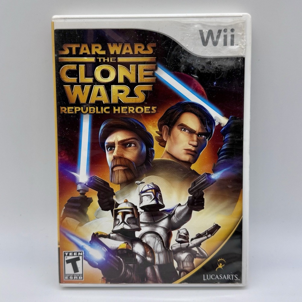 Star Wars the Clone Wars Republic Heroes - Nintendo Wii Game Case Manual Tested